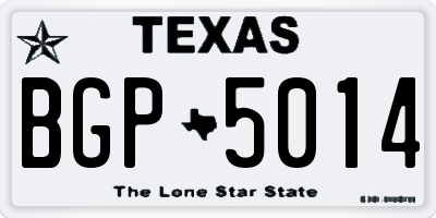 TX license plate BGP5014