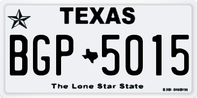 TX license plate BGP5015