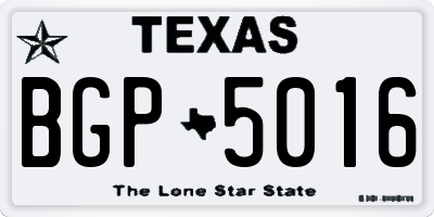 TX license plate BGP5016