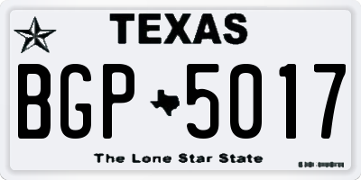 TX license plate BGP5017