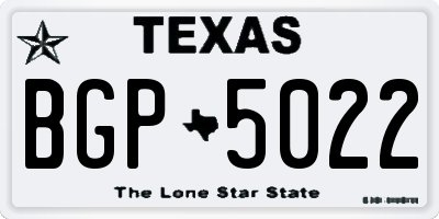 TX license plate BGP5022