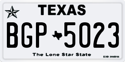 TX license plate BGP5023