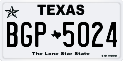 TX license plate BGP5024