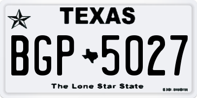 TX license plate BGP5027