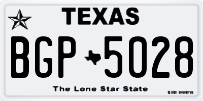 TX license plate BGP5028