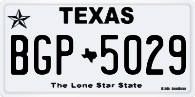TX license plate BGP5029