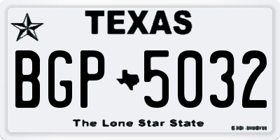 TX license plate BGP5032