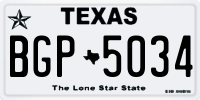 TX license plate BGP5034