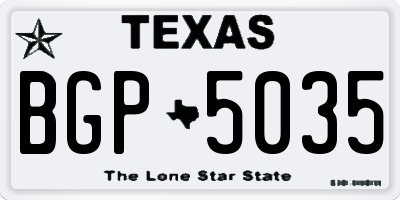 TX license plate BGP5035