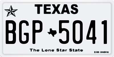 TX license plate BGP5041