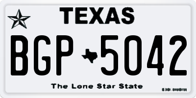 TX license plate BGP5042