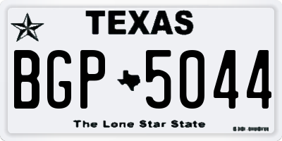 TX license plate BGP5044
