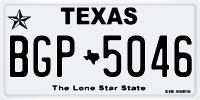 TX license plate BGP5046