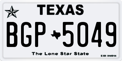 TX license plate BGP5049