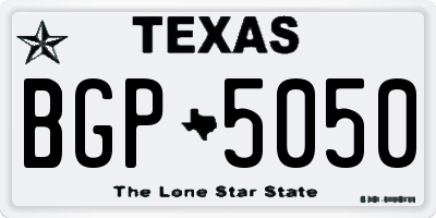 TX license plate BGP5050