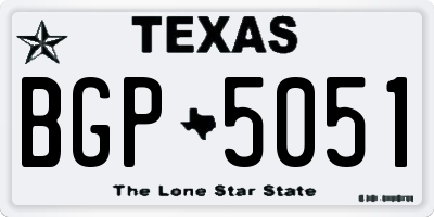 TX license plate BGP5051
