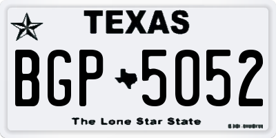 TX license plate BGP5052