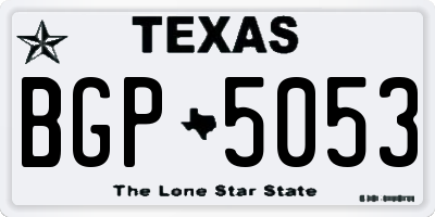 TX license plate BGP5053