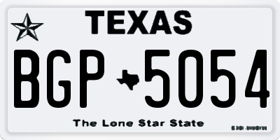 TX license plate BGP5054
