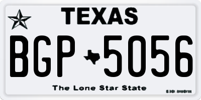 TX license plate BGP5056