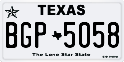 TX license plate BGP5058
