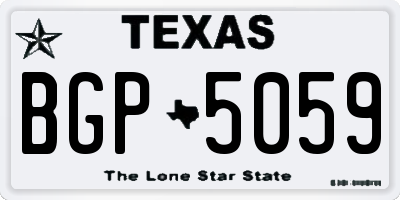 TX license plate BGP5059