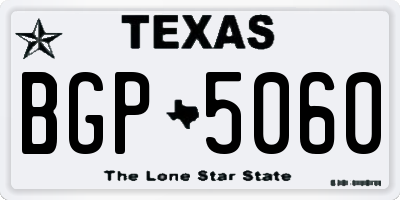 TX license plate BGP5060