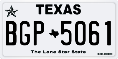 TX license plate BGP5061