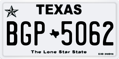 TX license plate BGP5062