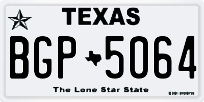 TX license plate BGP5064