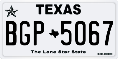 TX license plate BGP5067