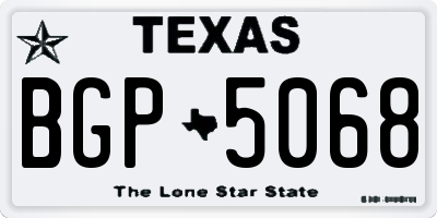 TX license plate BGP5068