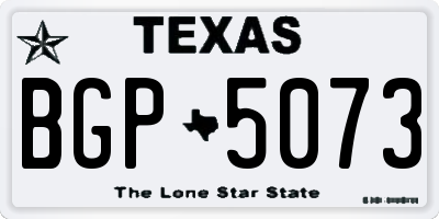 TX license plate BGP5073