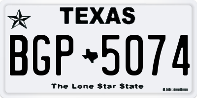 TX license plate BGP5074