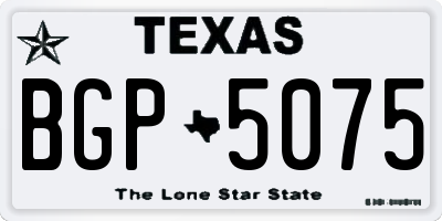 TX license plate BGP5075