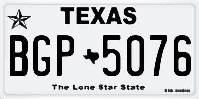 TX license plate BGP5076