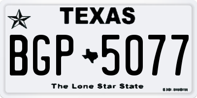 TX license plate BGP5077