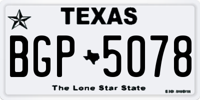 TX license plate BGP5078