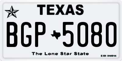 TX license plate BGP5080