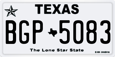 TX license plate BGP5083