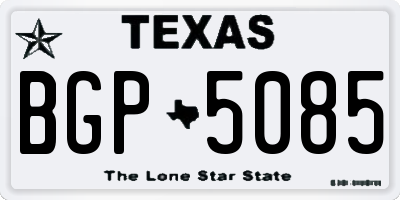 TX license plate BGP5085