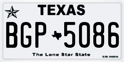 TX license plate BGP5086