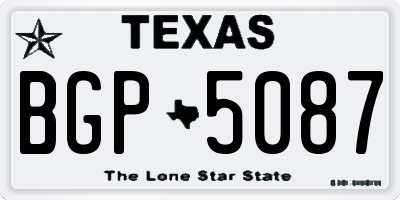 TX license plate BGP5087