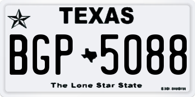 TX license plate BGP5088