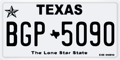TX license plate BGP5090