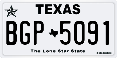 TX license plate BGP5091