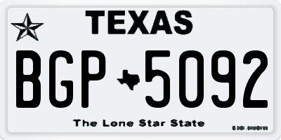 TX license plate BGP5092