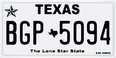 TX license plate BGP5094