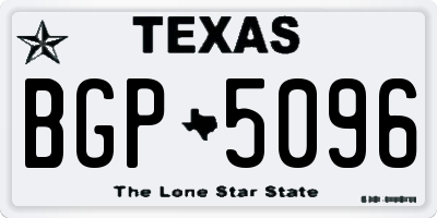 TX license plate BGP5096