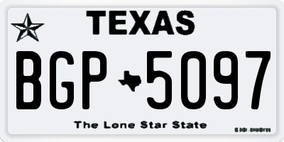 TX license plate BGP5097
